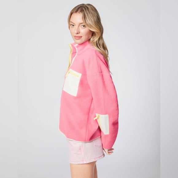 Florence by Mills Pink Fleece Jacket with Cream Accents cloud - Picture 6 of 7